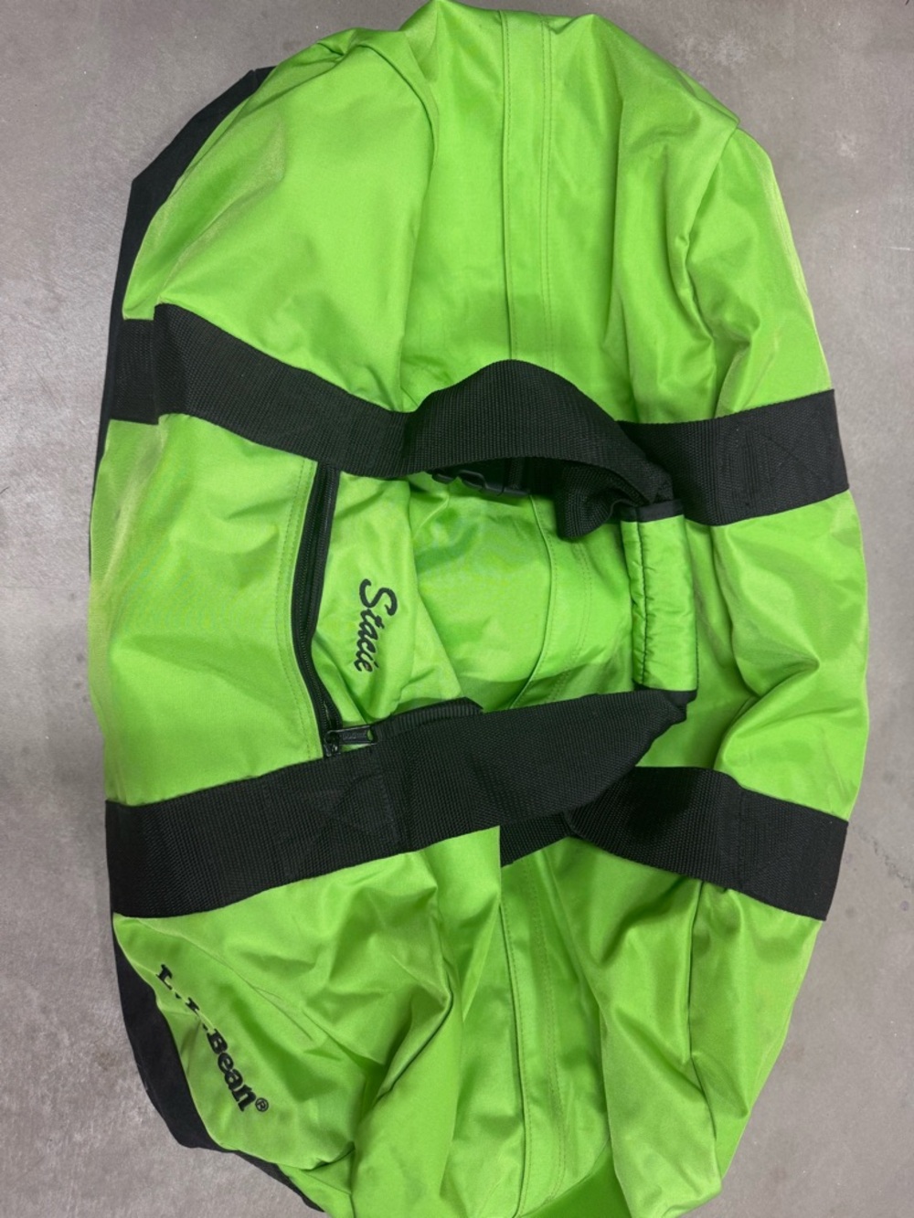 L.L. Bean Neon Green Duffel with Black Accents